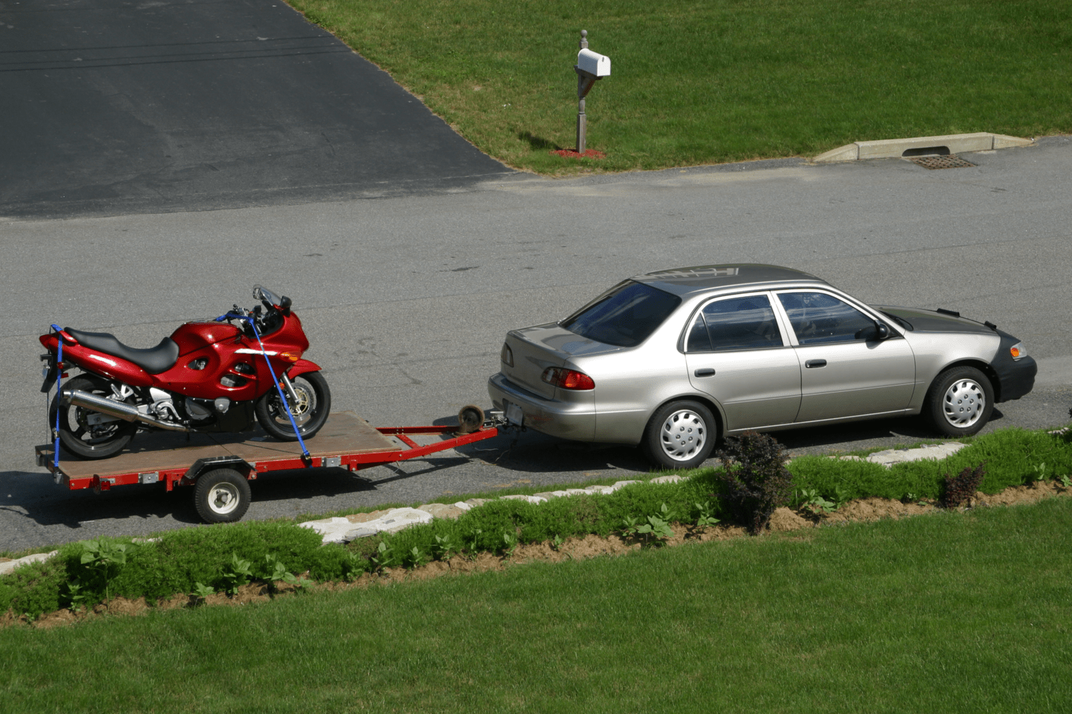 this image shows motorcycle towing in Charlotte, NC